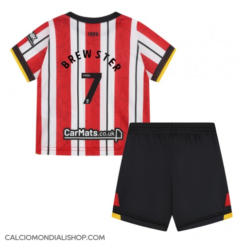 Maglie da calcio Sheffield United Rhian Brewster #7 Prima Maglia Bambino 2024-25 Manica Corta (+ Pantaloni corti)